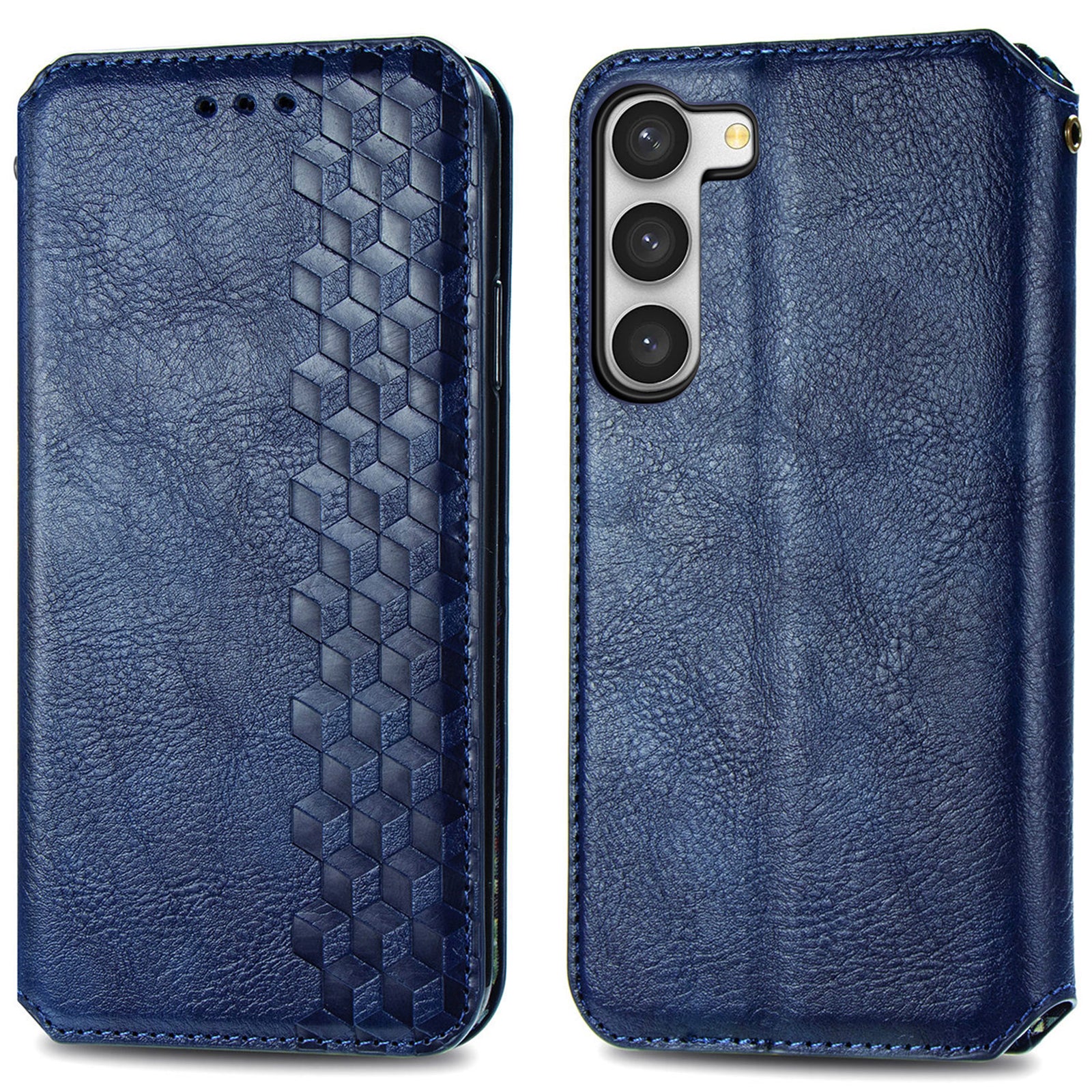 Til Samsung Galaxy S23 PU Læder Rhombus påtrykt cover Velbeskyttet magnetisk autoabsorberet stativ Wallet Folio Flip telefonetui Til Samsung Galaxy S23 PU Læder Rhombus påtrykt cover Velbeskyttet magnetisk autoabsorberet stativ Wallet Folio Flip telefonetui
